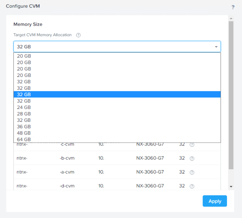 Increasing CVM RAM